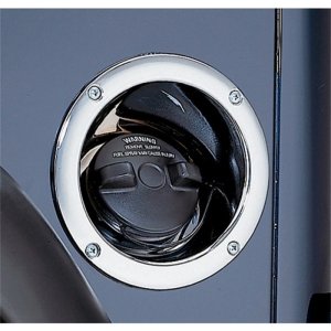 Jeep Wrangler Fuel Door Cover - Rugged Ridge - Chrome - `97-`06